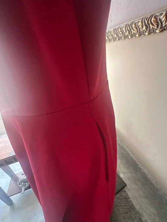 NWT Women’s Burgundy Fit-and-Flare Dress - Picture 4 of 4